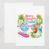 Invitation Croisière mère fille vacances tropicales (Devant / Derrière)