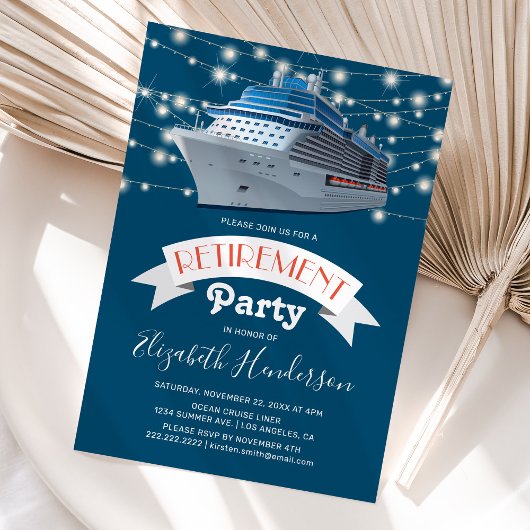 Invitation Croisière pour une fête de retraite | Paquebot