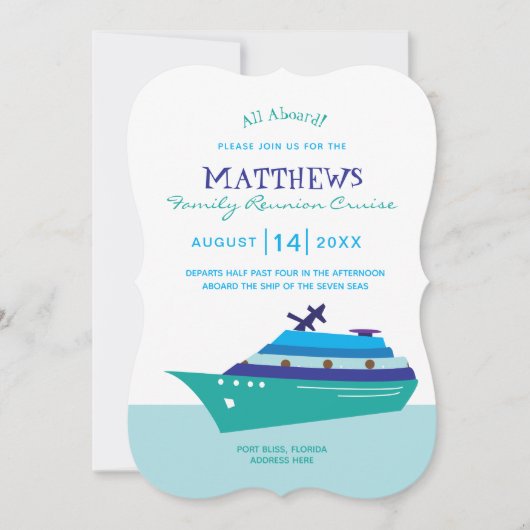 Invitation Croisière Retrouvailles Familiale Personnalisée (Devant)