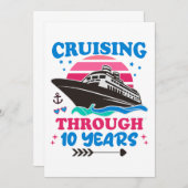 Invitation Croisière Sur 10 Ans Mariage (Devant / Derrière)