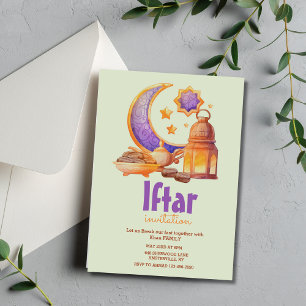 Invitation Croissant d'aquarelle moderne Iftar Party Invitati