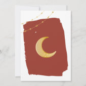 Invitation Croissant de lune de Ramadan Iftar Rouge Rustique (Dos)