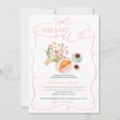 Invitation Croissant Elle a dit Oui Bridal Brunch Café (Devant)