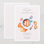 Invitation Croissant français et Fête des mariées café (Devant / Derrière)