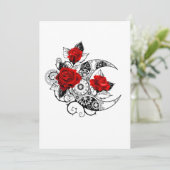 Invitation Croissant mécanique avec roses rouges (Debout devant)