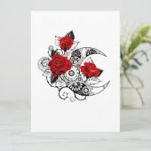 Invitation Croissant mécanique avec roses rouges (Debout devant)