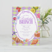 Invitation Croissant Pastel Birthday Brunch  (Debout devant)