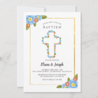 Croix aux fleurs bleues et rouges