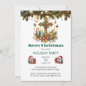Invitation Croix avec étoiles et bougies Noël (Devant)