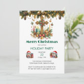Invitation Croix avec étoiles et bougies Noël (Debout devant)
