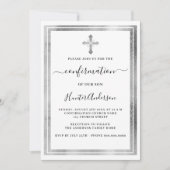 Invitation Croix blanche d'argent (Devant)