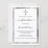 Invitation Croix blanche d'argent (Devant)