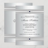 Invitation Croix Blanche Diamant Filles Blanc Première Commun (Devant / Derrière)