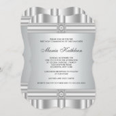 Invitation Croix Blanche Diamond Girls White First Communion (Devant / Derrière)