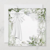 Invitation Croix Blanche Florale Première Communion (Dos)