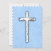Invitation Croix Bleue Baptême Silver Cross (Dos)