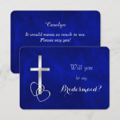 Invitation Croix Bleue D'Argent Serez-Vous Ma Femme D'Accueil (Devant / Derrière)