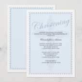 Invitation Croix Bleue de Baptême (Devant / Derrière)