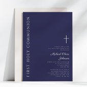 Invitation Croix Bleue de la Marine moderne Première communio