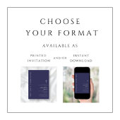 Invitation Croix Bleue de la Marine moderne Première communio