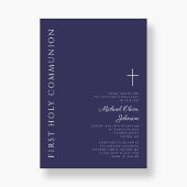 Invitation Croix Bleue de la Marine moderne Première communio