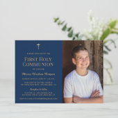 Invitation Croix Bleue d'or de la Marine Première communion s (Debout devant)