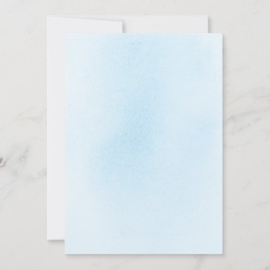 Invitation Croix Bleue Dusty et Verdure Sage Élégant Baptême (Dos)