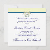 Invitation Croix bleue marine jaune En souvenir affectueux Mé (Dos)