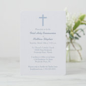 Invitation Croix Bleue Pastel Communion (Debout devant)