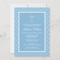 Croix Bleue Polka Dot Baptême Baptême