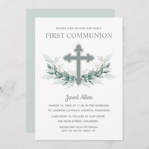 Invitation Croix Bleue Première communion