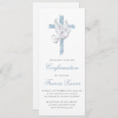 Invitation Croix bleue Saint-Esprit Confirmation (Devant / Derrière)