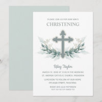 Croix Bleue Vert Christening