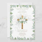 Invitation Croix catholique Mariage traditionnel (Devant)