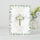 Invitation Croix catholique Mariage traditionnel (Debout devant)