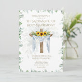 Invitation Croix catholique Mariage traditionnel (Debout devant)