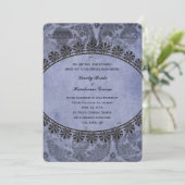 Invitation Croix catholique Vintage bleue (Debout devant)