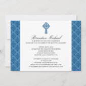 Invitation Croix celtique Damask Première communion (Devant)