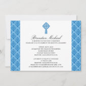 Invitation Croix celtique Damask Première communion (Devant)