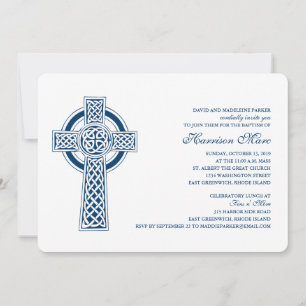 Invitation Croix celtique Première communion sainte Invitatio