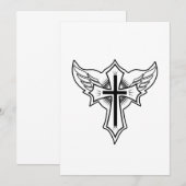 Invitation Croix chrétienne (Devant / Derrière)