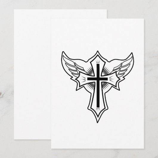 Invitation Croix chrétienne (Devant / Derrière)