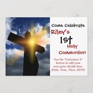 Invitation Croix chrétienne au service du lever du soleil de 