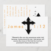 Invitation Croix-chrétienne Bousepée noire (Devant / Derrière)