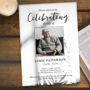 Invitation Croix chrétienne Célébration de la vie Photo Funér