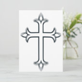 Invitation Croix Chrétienne Classique Art Minimaliste Fin (Debout devant)