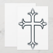 Invitation Croix Chrétienne Classique Art Minimaliste Fin (Devant / Derrière)
