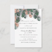 Invitation Croix chrétienne de la première Rose blanche (Devant)