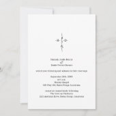 Invitation Croix chrétienne de mariage avec monogramme en écr (Devant)