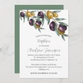 Invitation Croix Chrétienne Florale Moderne | Baptême (Devant / Derrière)